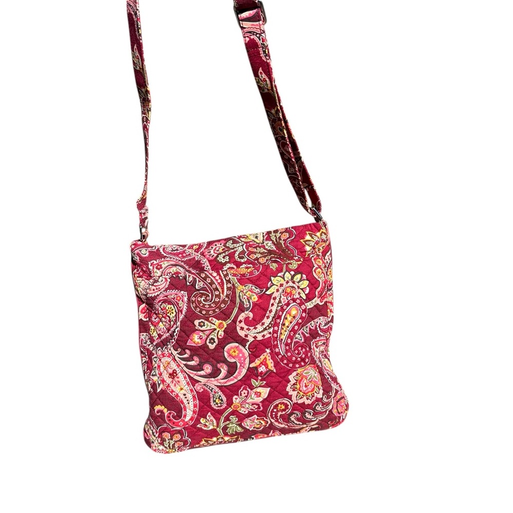 Purse Bag Vera Bradley Pink Paisley Women's Bag with front zippers - Picture 3 of 4